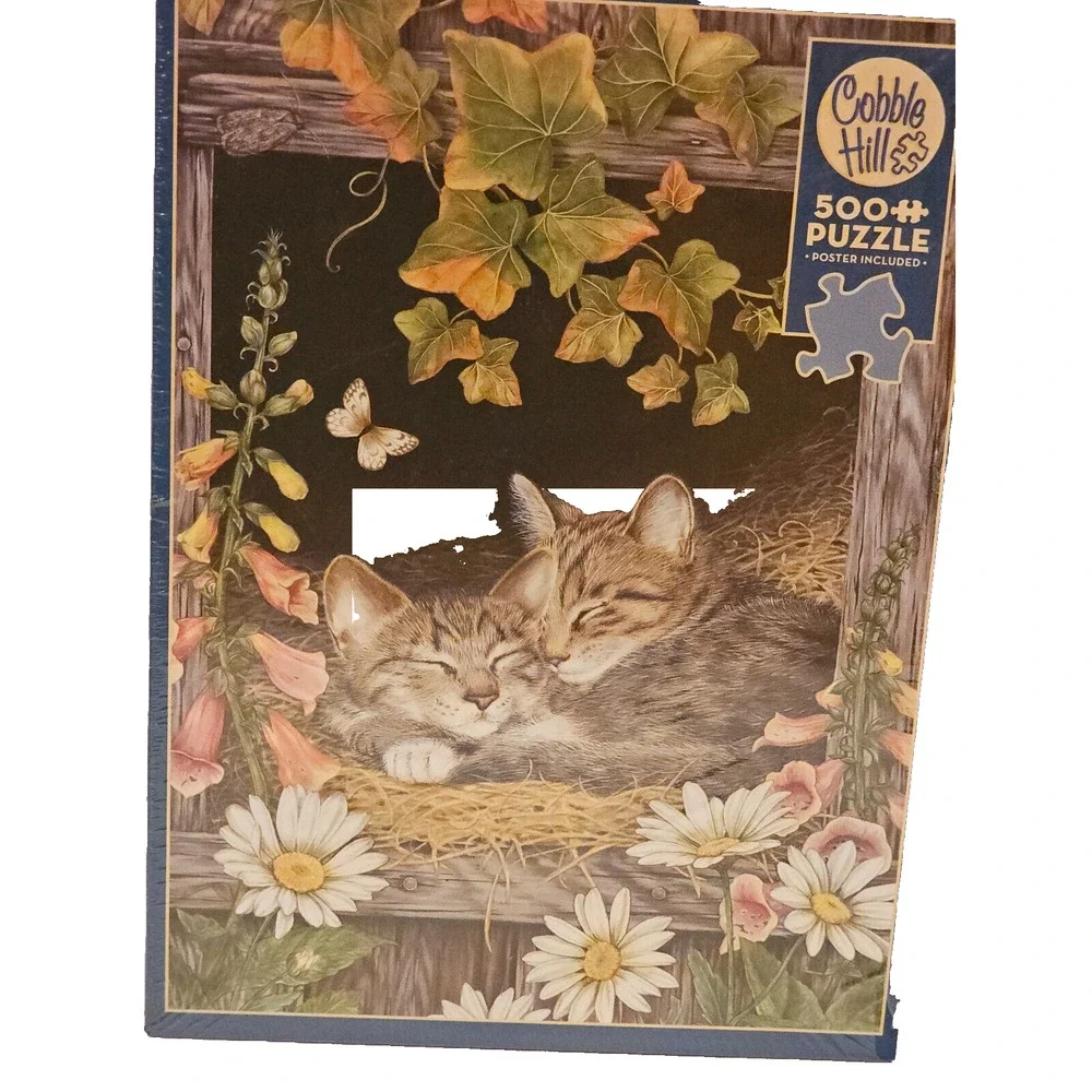 Cobble Hill Sisters 500 Piece Jigsaw Puzzle By Jane Maday Sealed New Cats Kitten